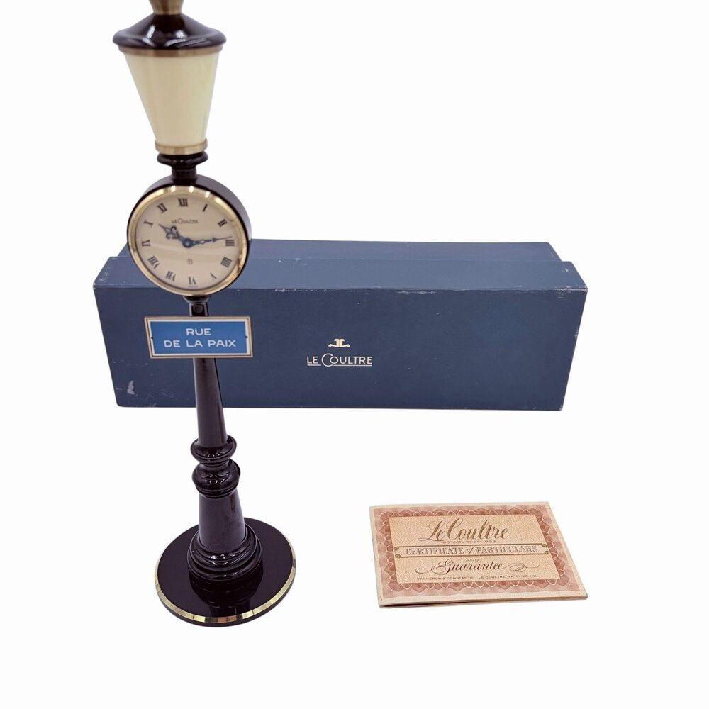 Vintage LeCoultre Roman Dial Rue de la Paix Street Lamp Clock Box Running